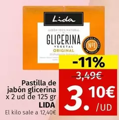 Oferta de Lida - Pastilla De Jabón Glicerina por 3,1€ en Maskom Supermercados