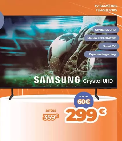 Oferta de Samsung - Tv TU43DU7105 por 299€ en Pascual Martí