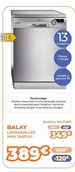 Oferta de Balay - Lavavajillas  por 349€ en Pascual Martí