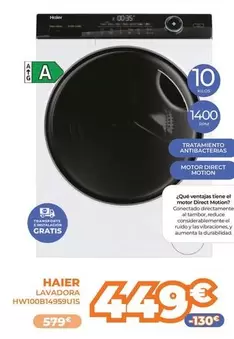 Oferta de Haier - Lavadora  por 449€ en Pascual Martí