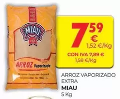 Oferta de Miau - Arroz Vaporizado Extra por 7,59€ en CashDiplo