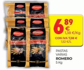 Oferta de Romero - Pastas Varias por 6,89€ en CashDiplo