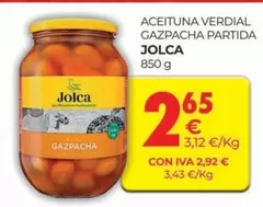 Oferta de Jolca - Aceituna Verdial Gazpacha Partida por 2,65€ en CashDiplo