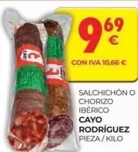 Oferta de Cavo - Salchichon O Chorizo Iberico por 9,69€ en CashDiplo