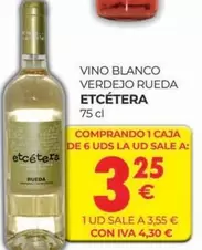 Oferta de Etcétera - Vino Blanco Verdejo Rueda por 3,55€ en CashDiplo