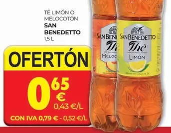 Oferta de San benedetto - Te Limon O Melocoton por 0,65€ en CashDiplo