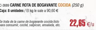 Oferta de Carne Rota De Bogavante Cocida por 22,65€ en Abordo