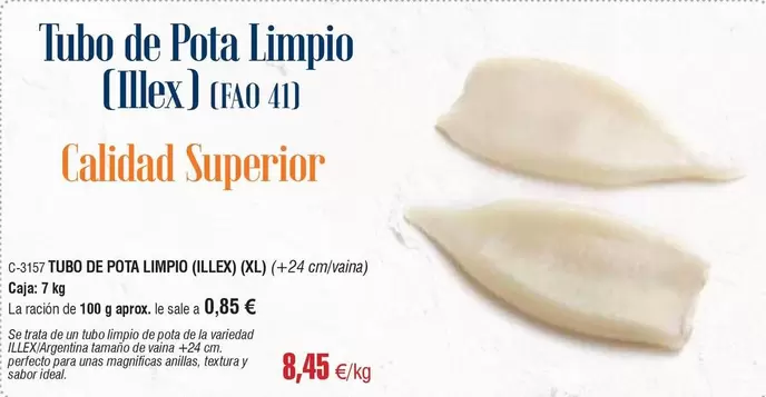 Oferta de Perfecto - Tubo De Pota Limpio por 8,45€ en Abordo