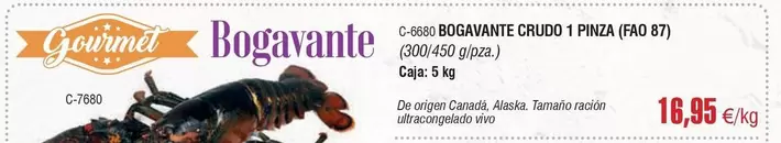 Oferta de Gourmet - Bogavante Crudo 1 Pinza por 16,95€ en Abordo