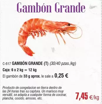 Oferta de Gambon Grande por 7,45€ en Abordo