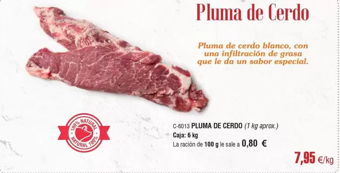 Oferta de Blanco - Pluma De Cerdo por 7,95€ en Abordo