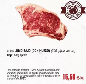 Oferta de Lomo Bajo (con Hueso) por 15,5€ en Abordo