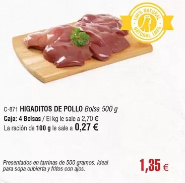 Oferta de Higaditos De Pollo por 1,35€ en Abordo