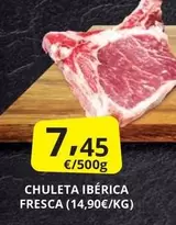 Oferta de Chuleta Ibérica Fresca por 7,45€ en Supermercados MAS