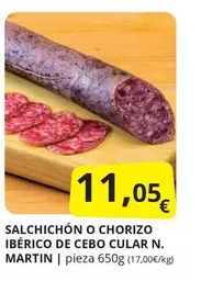 Oferta de Salchichon O Chorizo Iberico De Cebo Cular N. por 11,05€ en Supermercados MAS