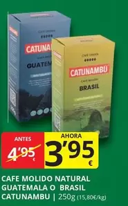 Oferta de Catunambu - Cafe Molido Natural Guatemala O Brasil por 3,95€ en Supermercados MAS