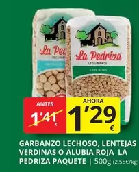 Oferta de La Pedriza - Garbanzo Lechoso, Lentejas Verdinas O Alubia Roja por 1,29€ en Supermercados MAS