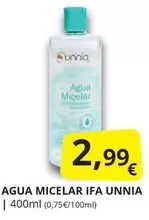 Oferta de Ifa unnia - Agua Micelar por 2,99€ en Supermercados MAS