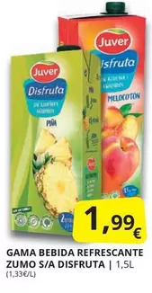 Oferta de Juver - Bebida Refrescante Zumo S/a Disfruta por 1,99€ en Supermercados MAS