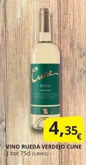 Oferta de Cune - Vino Rueda Verdejo por 4,35€ en Supermercados MAS