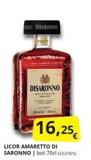 Oferta de Disaronno - Licor Amaretto Di Saronno por 16,25€ en Supermercados MAS