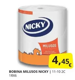 Oferta de Nicky - Bobina Milusos por 4,45€ en Supermercados MAS