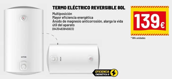 Oferta de HTW - Termo Electrico Reversible por 139€ en Brico Depôt