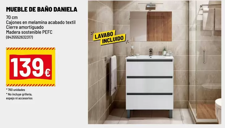 Oferta de Mueble De Bano por 139€ en Brico Depôt