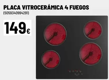 Oferta de Placa Vitroceramica 4 Fuegos por 149€ en Brico Depôt