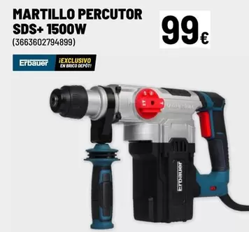 Oferta de Brico - Martillo Percutor SDS+1500W por 99€ en Brico Depôt