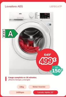 Oferta de Aeg - Lavadora  por 499€ en Mi electro