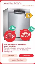 Oferta de Bosch - Lavavajillas  por 459€ en Mi electro