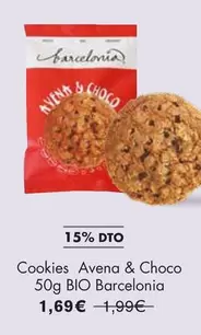 Oferta de Barcelonia - Cookies Avena & Choco 50g Bio  por 1,69€ en NaturaSí