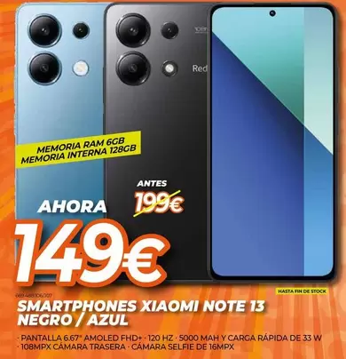 Oferta de Xiaomi - Smartphones Note 13 Negro/ Azul por 149€ en Expert