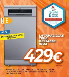 Oferta de Teka - Lavavajillas Inox por 429€ en Expert