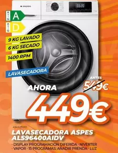 Oferta de Aspes - Lavasecadora  por 449€ en Expert