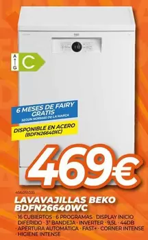 Oferta de Beko - Lavavajillas  por 469€ en Expert