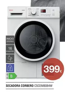 Oferta de Corberó - Secadora Cscem8084w por 399€ en Milar