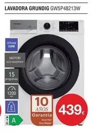 Oferta de Grundig - Lavadora Gw5p48213w por 439€ en Milar