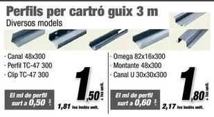 Oferta de Perfils Per Cartró Guix 3 M  por 1,5€ en Ferrolan