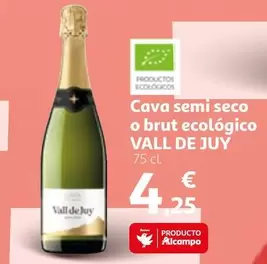 Oferta de Vall De Juy - Cava Semi Seco O Brut Ecológico por 4,25€ en Alcampo