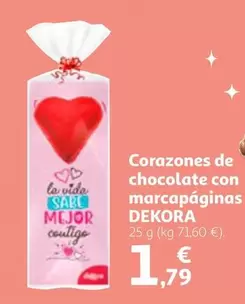 Oferta de Dekora - Corazones De Chocolate Con Marcapáginas por 1,79€ en Alcampo