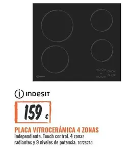 Oferta de Indesit - Placa Vitroceramica 4 Zonas por 159€ en Obramat