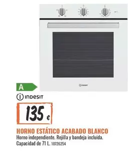 Oferta de Indesit - Horno Estatico Acabado Blanco por 135€ en Obramat