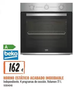 Oferta de Beko - Horno Estatico Acabado Inoxidable por 162€ en Obramat