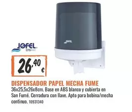 Oferta de ABS - Dispensador Papel Mecha Fume por 26,4€ en Obramat