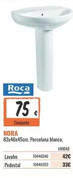 Oferta de Roca - 83x46x45cm. Porcelana Blanca. por 42€ en Obramat