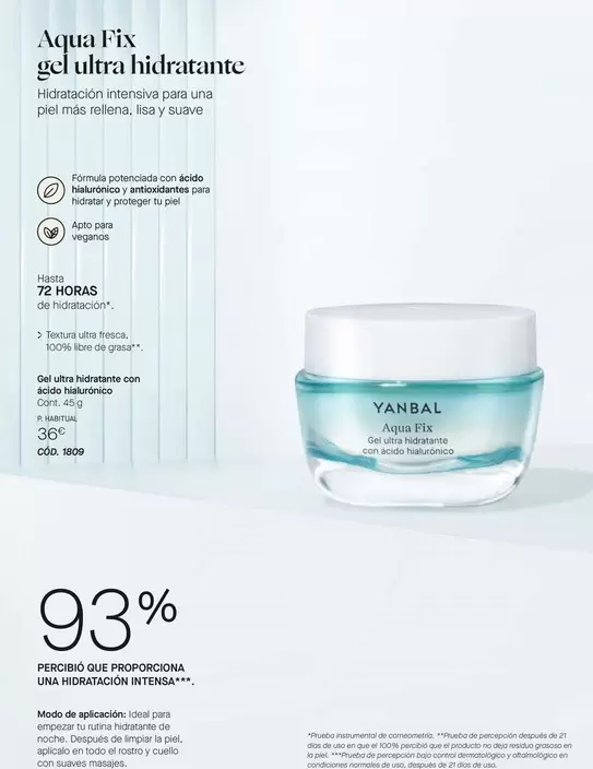 Oferta de Yanbal - Agua Fix Gel Ultra Hidratante por 36€ en Yanbal