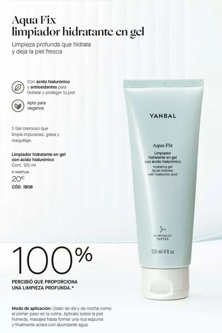 Oferta de Yanbal - Limpiador Hidratante En Gel Con Acido Hialuronico por 20€ en Yanbal