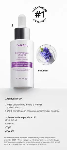 Oferta de Yanbal - Serum Antiarrugas Efecto Lift por 49€ en Yanbal